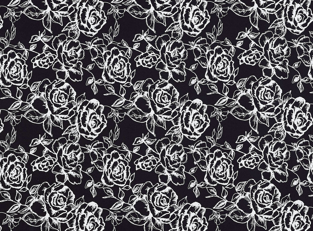 BIG ROSE PRINT ON SHANTUNG SATIN  | 20781-6418  - Zelouf Fabrics
