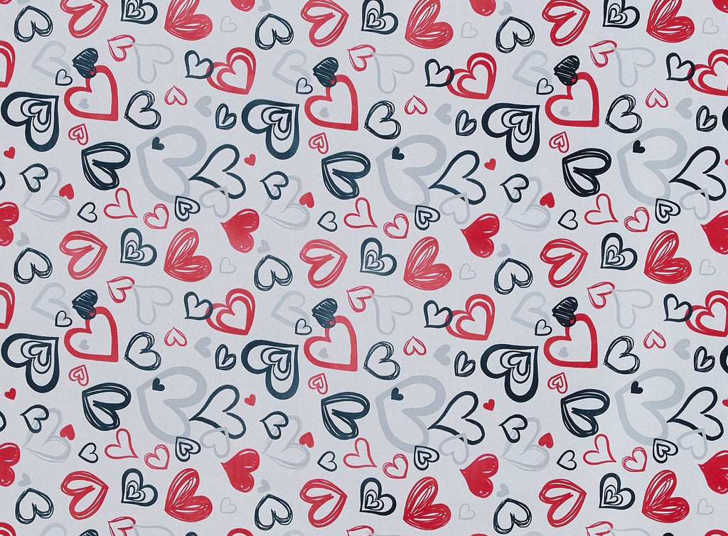 SKETCH HEARTS PRINT ON SHANTUNG [EN CAD PRINTING]  | 20855-6418  - Zelouf Fabrics