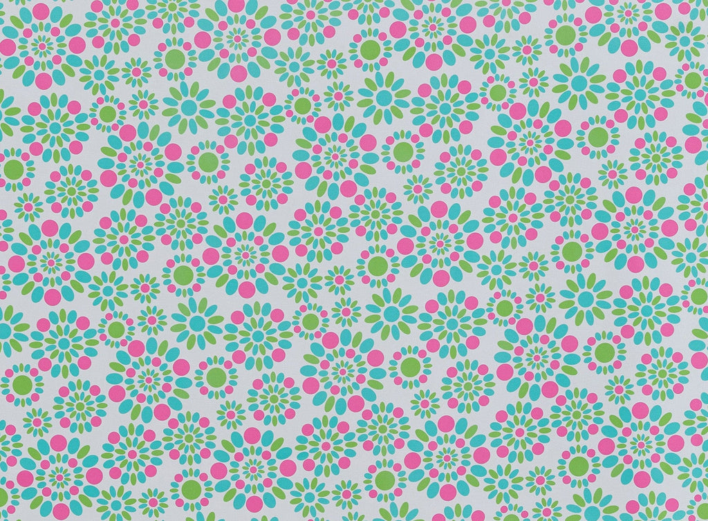 MINT/PINK | 20859-6418 - MULTI COLOR DOT FLOWERS PRINT ON SHANTUNG [EN CAD] - Zelouf Fabrics
