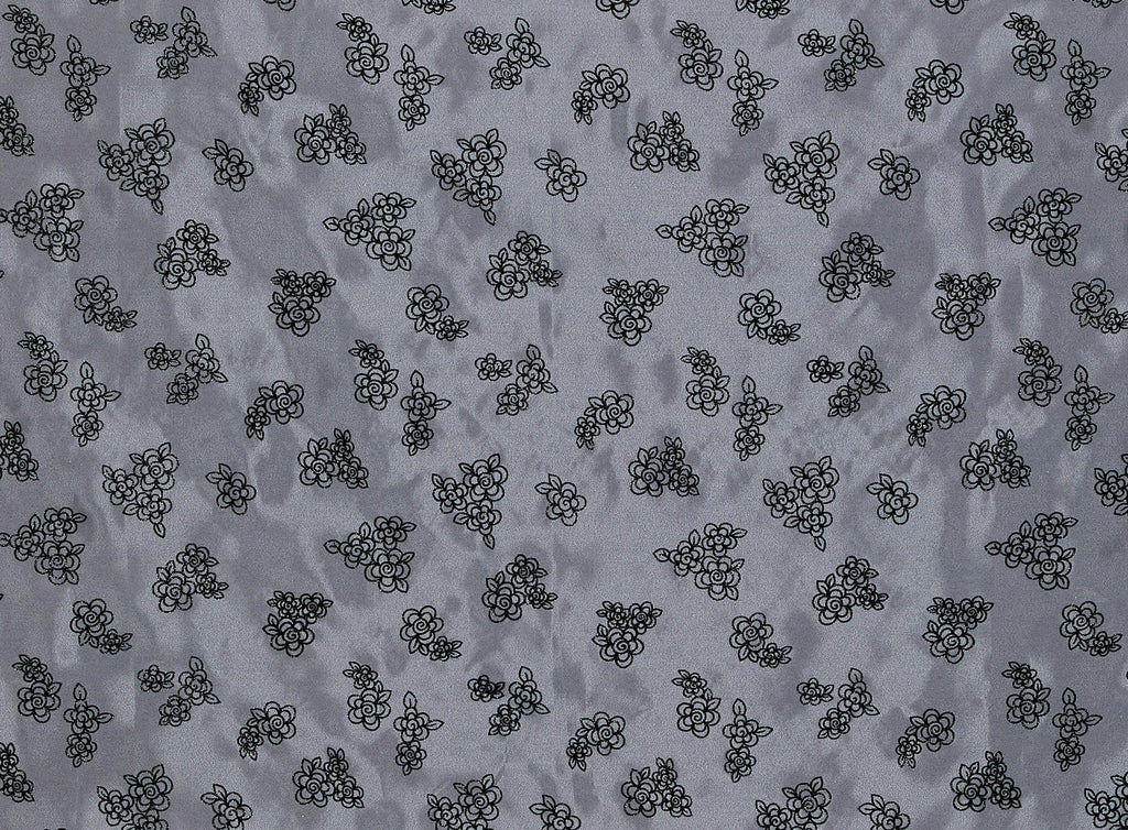 FLOWER FLOCKED W/ MIXED GLITTER ON ORGANZA  | 20870-926  - Zelouf Fabrics