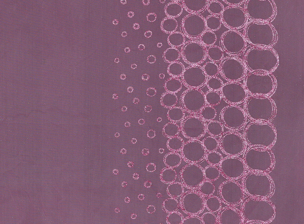 SKETCH CIRCLES OF GLITTER DOUBLE BORDER ON TULLE  | 20871-1060  - Zelouf Fabrics