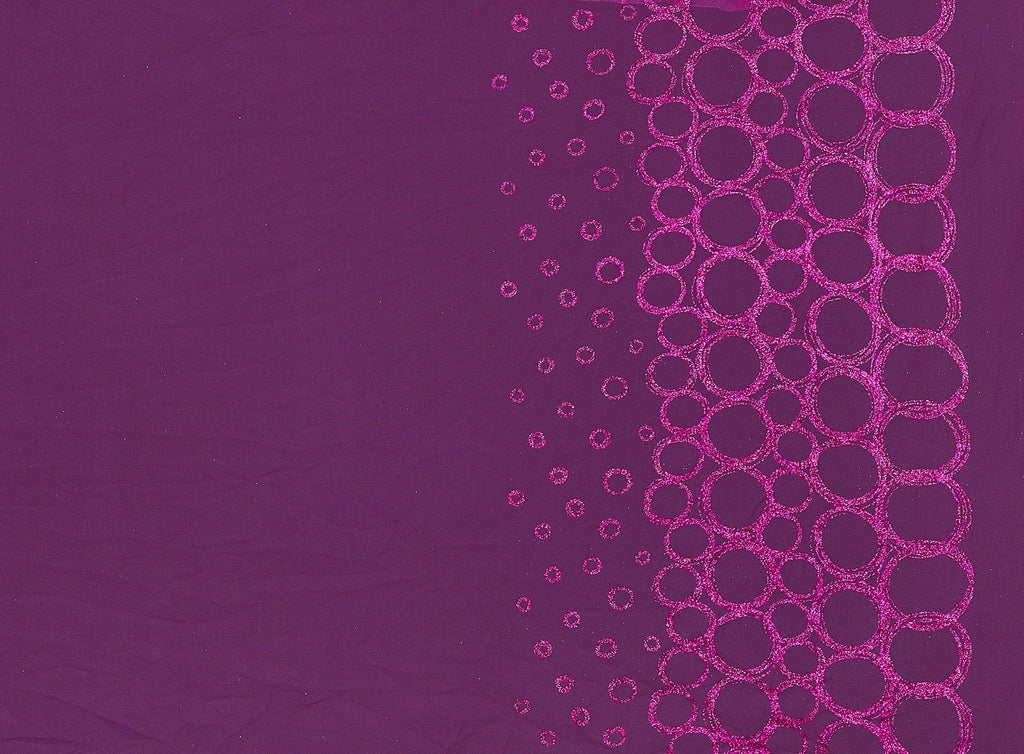 SKETCH CIRCLES OF GLITTER DOUBLE BORDER ON TULLE  | 20871-1060  - Zelouf Fabrics