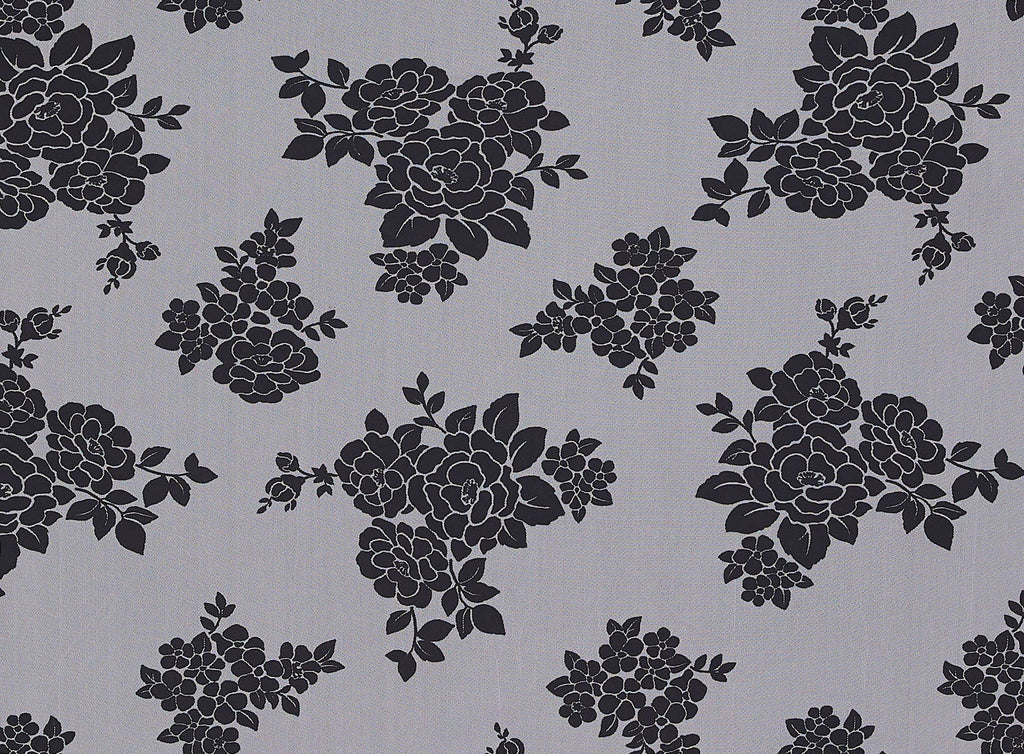 PINK/BLACK | 20879-1060 - ROSE BANQUET PRINT ON TULLE - Zelouf Fabrics