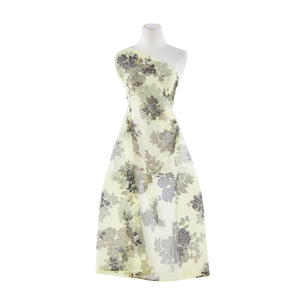 SUN MARBLE/BLACK | 20879-1060 - ROSE BANQUET PRINT ON TULLE - Zelouf Fabrics