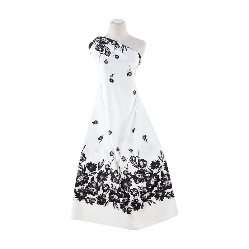 DOUBLE BORDER FLOWER PRINT ON SHANTUNG  | 20909-6418