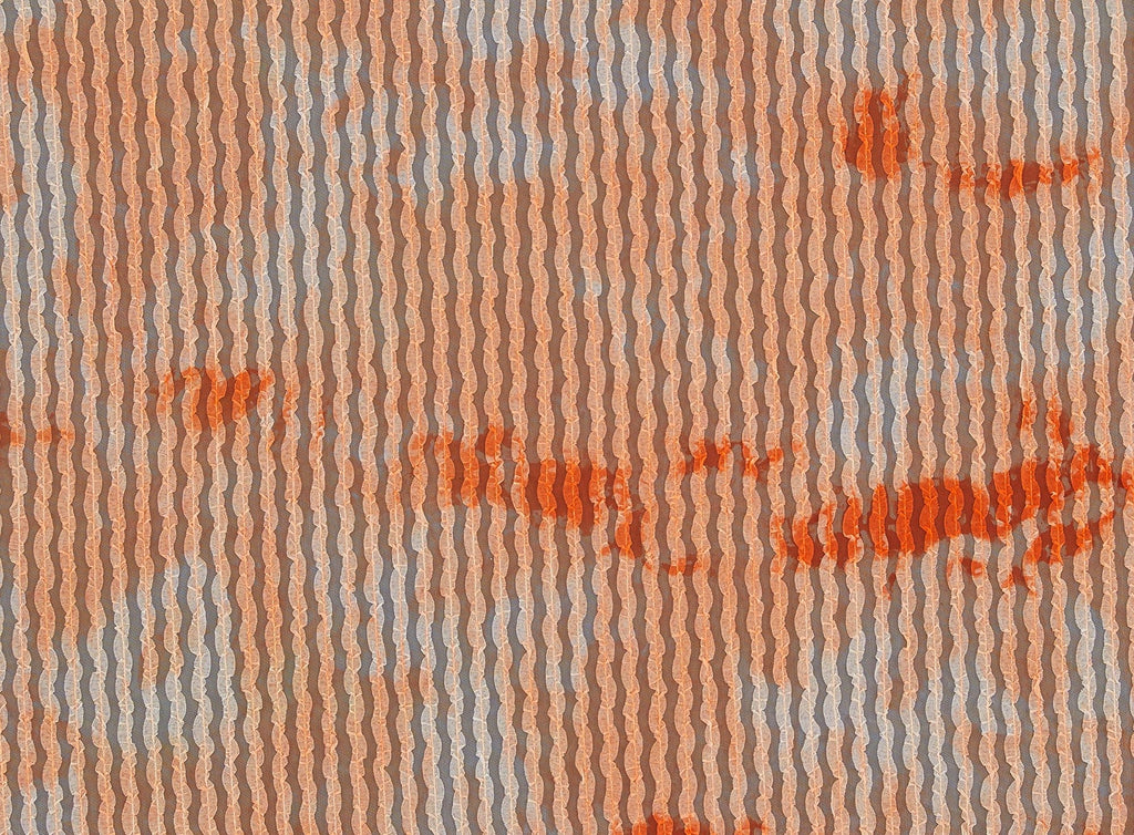 NEON ORANGE | 20931-RUFFLE - RUFFLE TIE DYE ON TIE DYE TULLE - Zelouf Fabrics