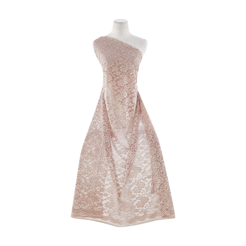 PEARL NUDE | 20959 - SOLID ROSE JACQUARD LACE - Zelouf Fabrics