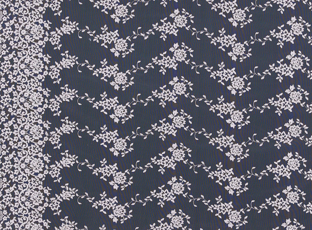EMBROIDERY DOUBLE BORDER ON TULLE SCALLOP CUT  | 21019  - Zelouf Fabrics