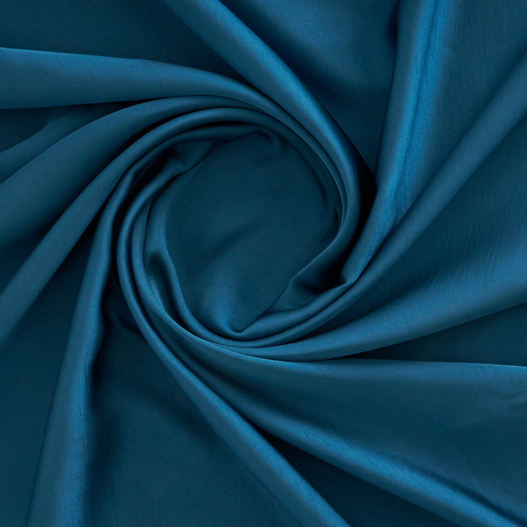 ARRESTING PEACOCK | D2040 - WASHER RB RUMPLE SATIN - Zelouf Fabrics
