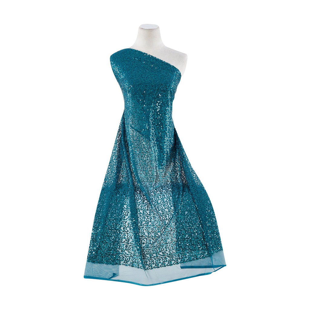 ROXY TEAL | 21062-1060 - SEQUINS ON TULLE - Zelouf Fabrics