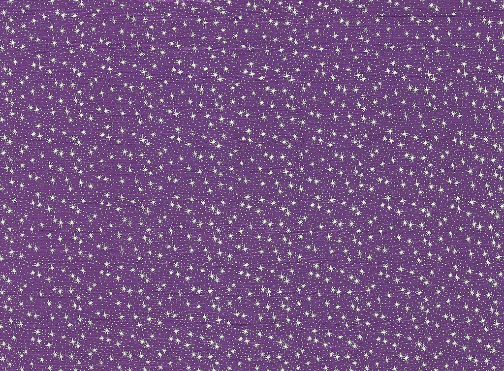PURPLE/SILVER | 21089-1060 - PLEATED TULLE WITH STARS FOIL - Zelouf Fabrics