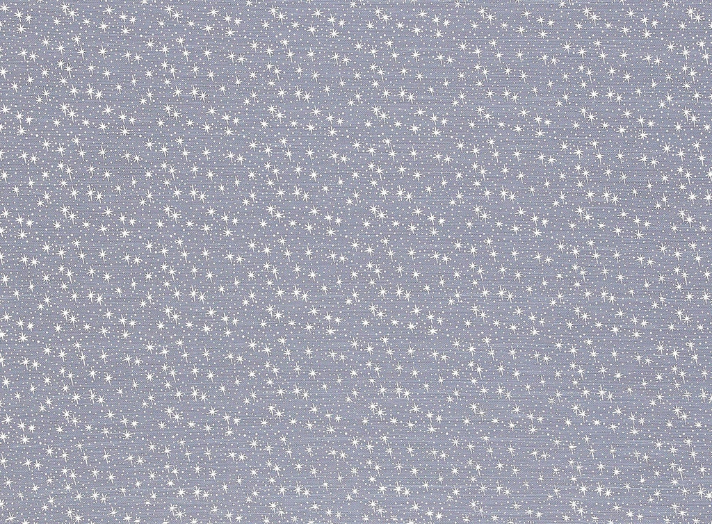 WHITE/SILVER | 21089-1060 - PLEATED TULLE WITH STARS FOIL - Zelouf Fabrics