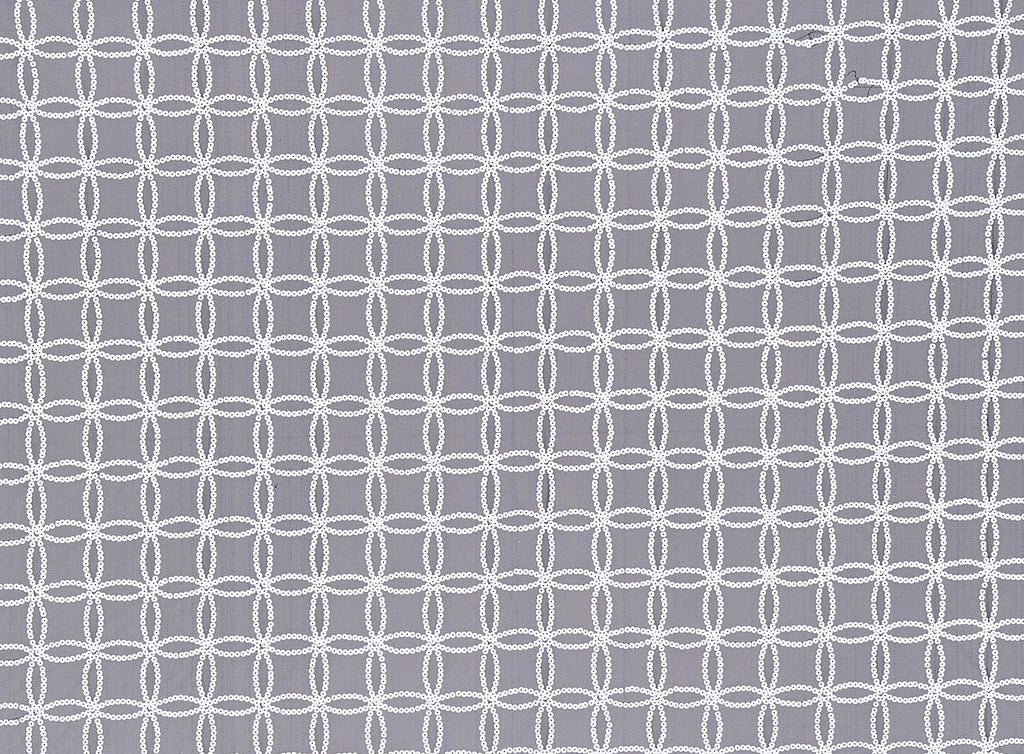 BLACK/WHITE MATTE | 21115MATTE-1060 - INTERLINKED MATTE SEQS ON TULLE - Zelouf Fabrics