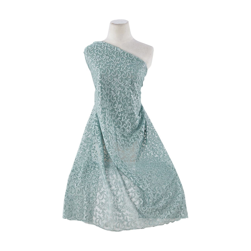 LOVE MY SAGE | 21139 - SWIRL GARDEN CHEM EMB ON TULLE WITH SCALLOP CUTTING - Zelouf Fabrics