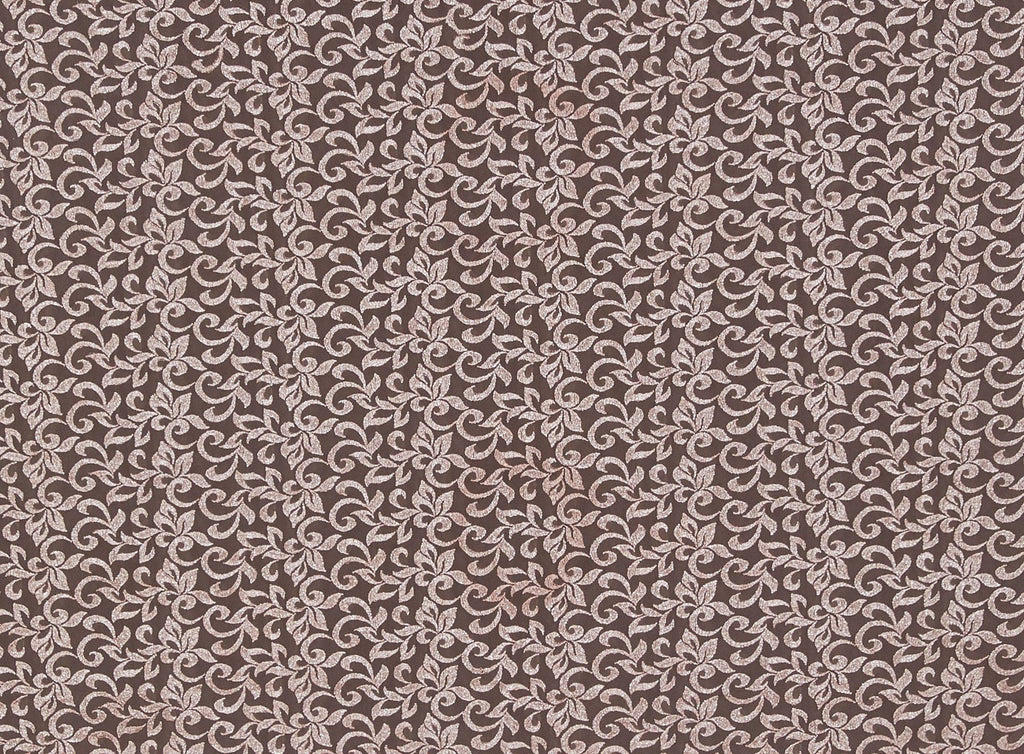 LOVE MY TAUPE | 21139 - SWIRL GARDEN CHEM EMB ON TULLE WITH SCALLOP CUTTING - Zelouf Fabrics