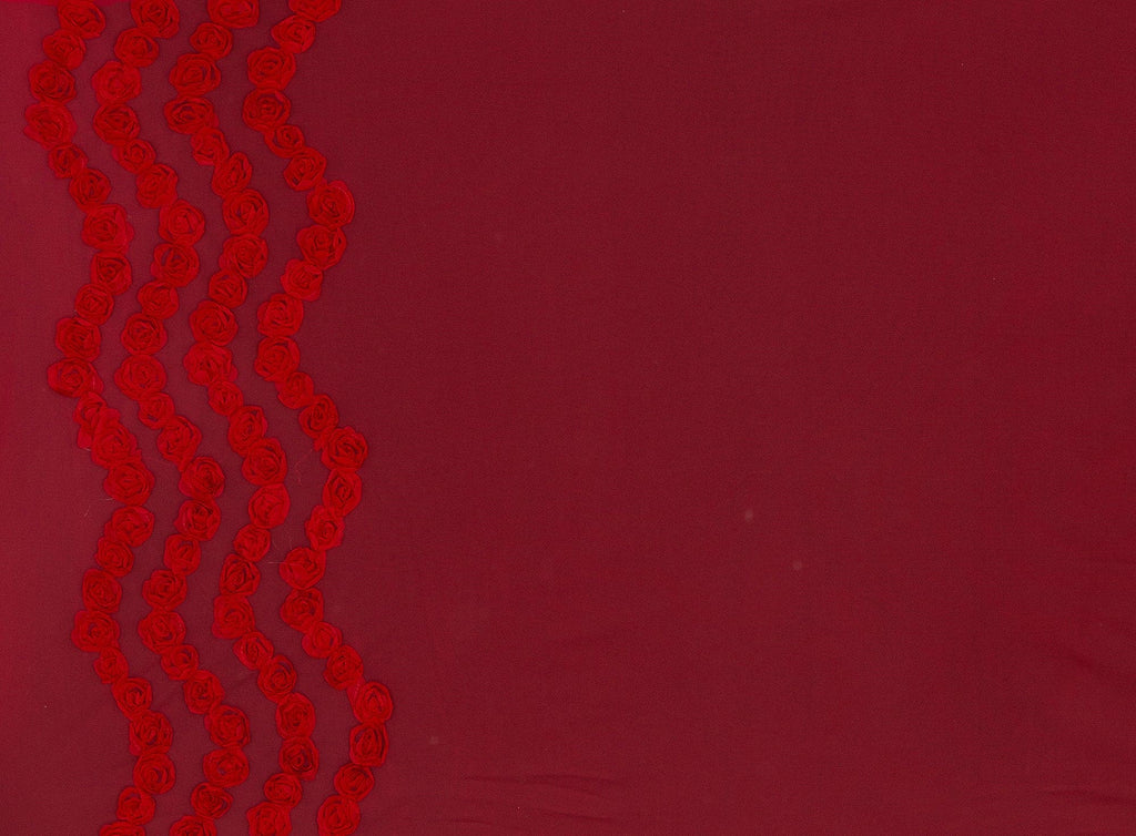 ROSE AND WAVE SUTASH DOUBLE BORDER ON TULLE  | 21141-1060  - Zelouf Fabrics