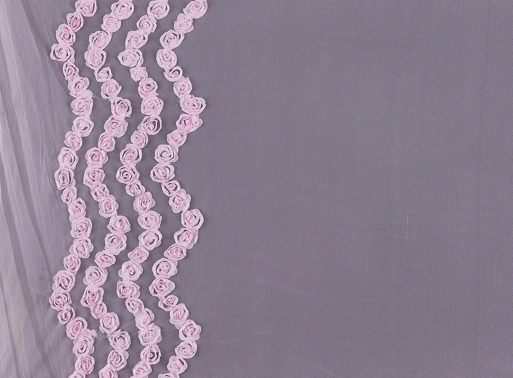 ROSE AND WAVE SUTASH DOUBLE BORDER ON TULLE  | 21141-1060  - Zelouf Fabrics