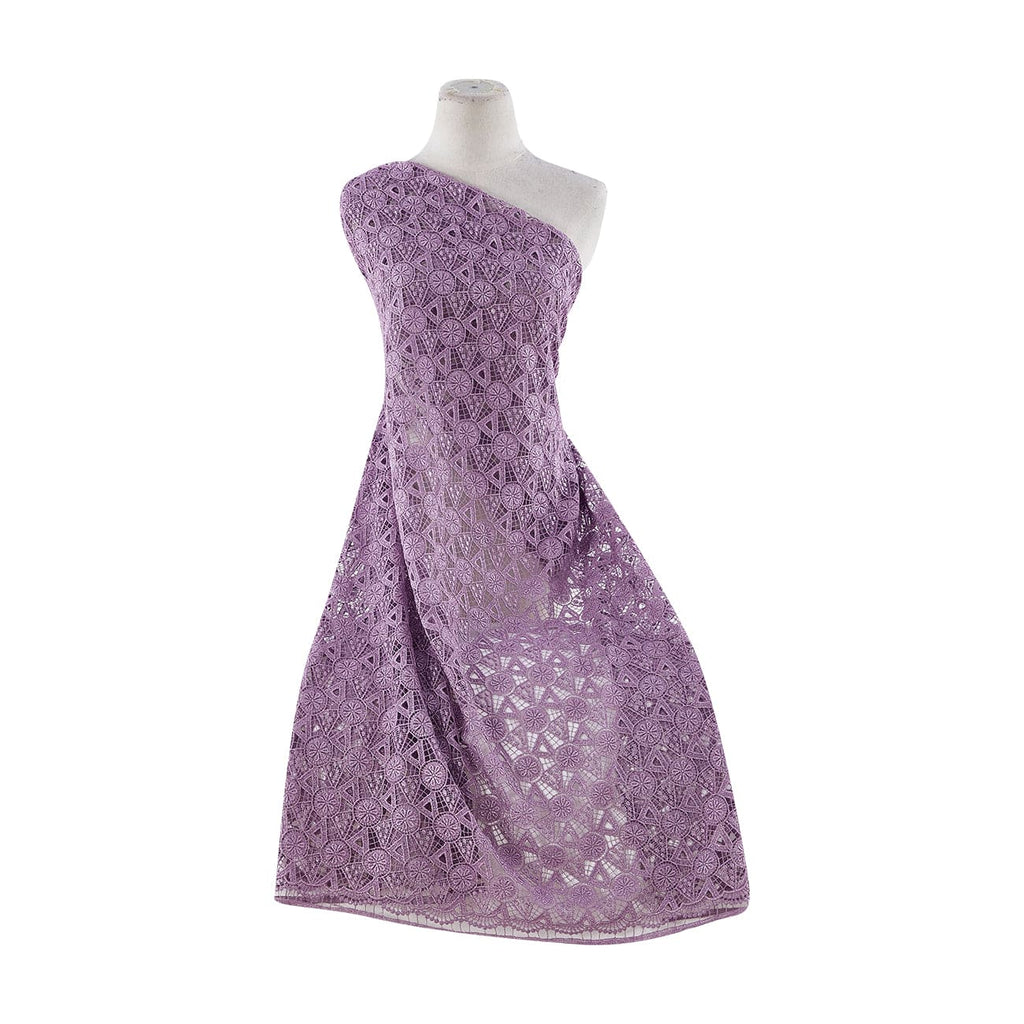 MYSTIC MAUVE | 21146-6455 - CIRCLES FLOWERS AND TRIANGLES CHEMICAL LACE - Zelouf Fabrics