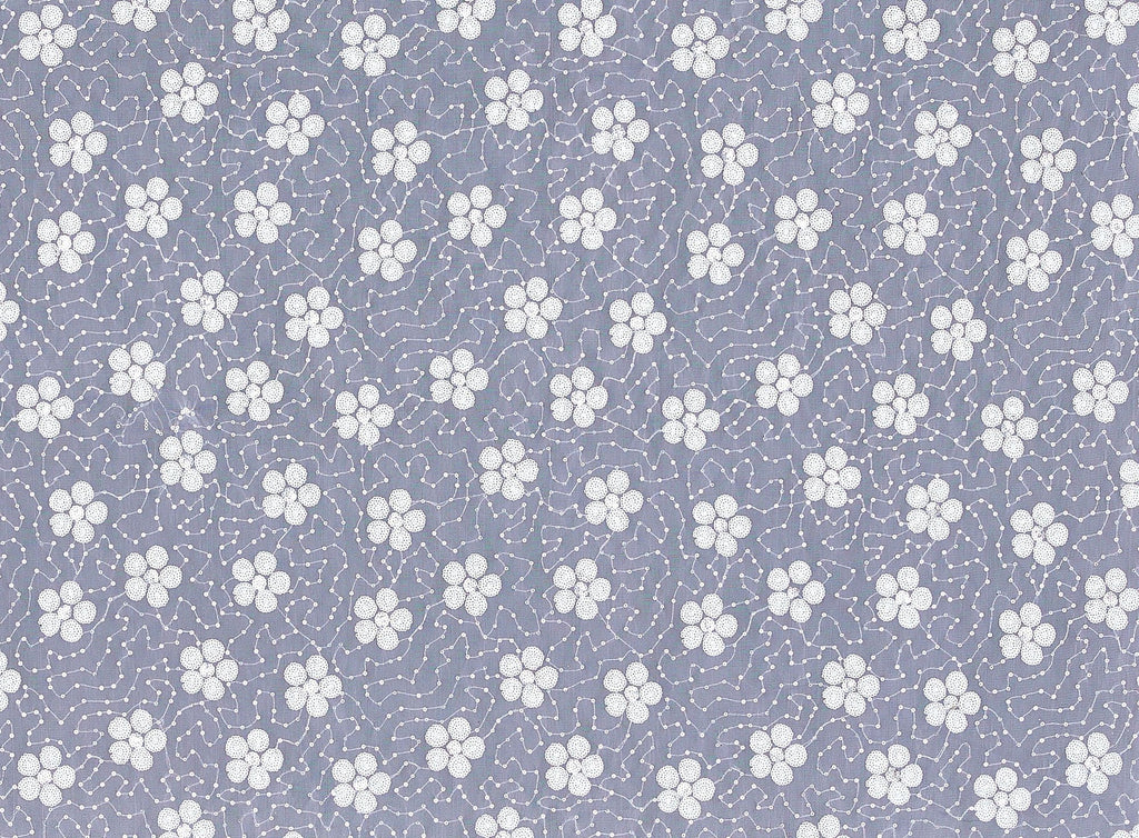 DAISY FLOWER AND SCATTERED SEQS ON TULLE  | 21148-1060  - Zelouf Fabrics