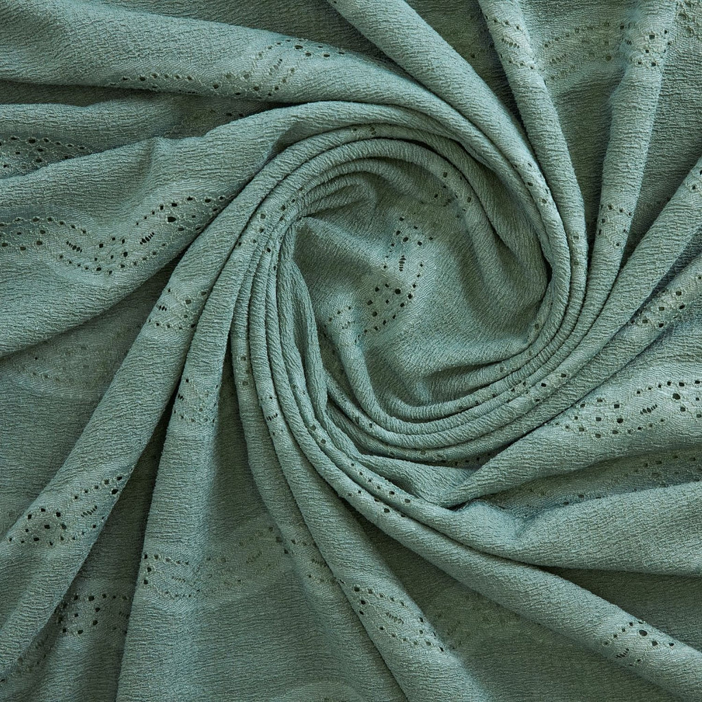 VERA STRIPE EYELET KNIT  | 26140 CALMING MOSS - Zelouf Fabrics