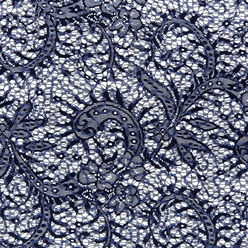 SEQUIN LACE  | 21194-SEQS DEEP NAVY - Zelouf Fabrics