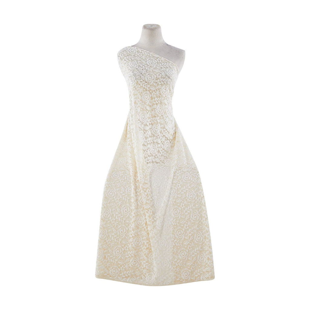 FLORAL LACE  | 21195 IVORY/NATURAL - Zelouf Fabrics