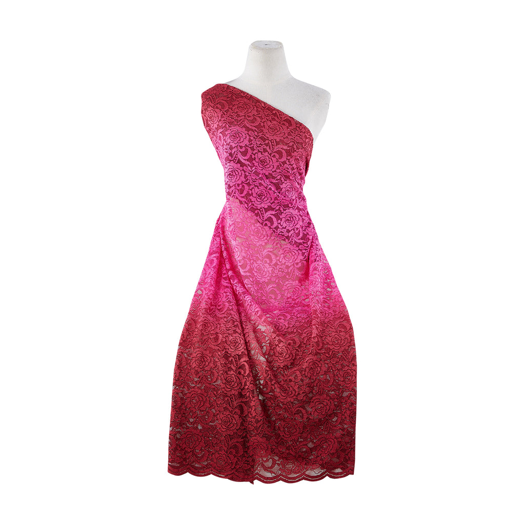 ROSE OMBRE LACE | 21223-SC OMBRE FUCHSIA/BURGUNDY - Zelouf Fabrics