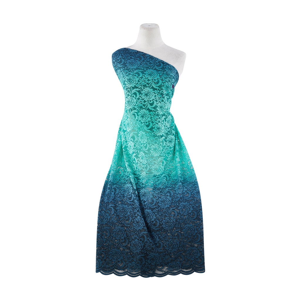 ROSE OMBRE LACE | 21223-SC OMBRE JADE/TEAL - Zelouf Fabrics