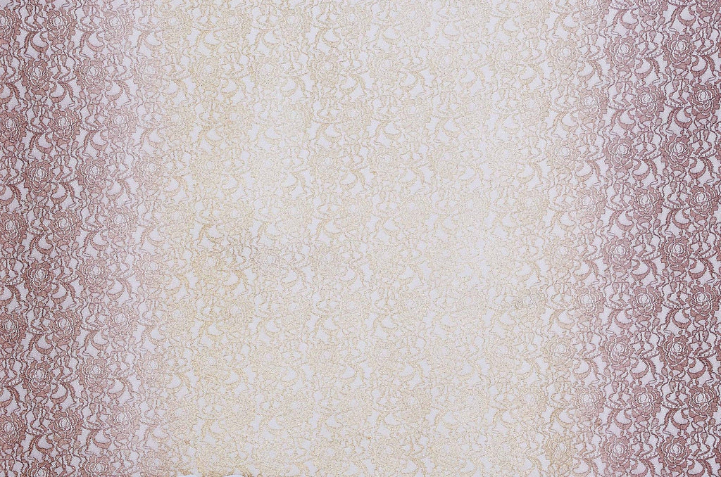 SAND/MOCHA | 21223SC-OMBGLIT - ROSE OMBRE GLITTER LACE - Zelouf Fabric