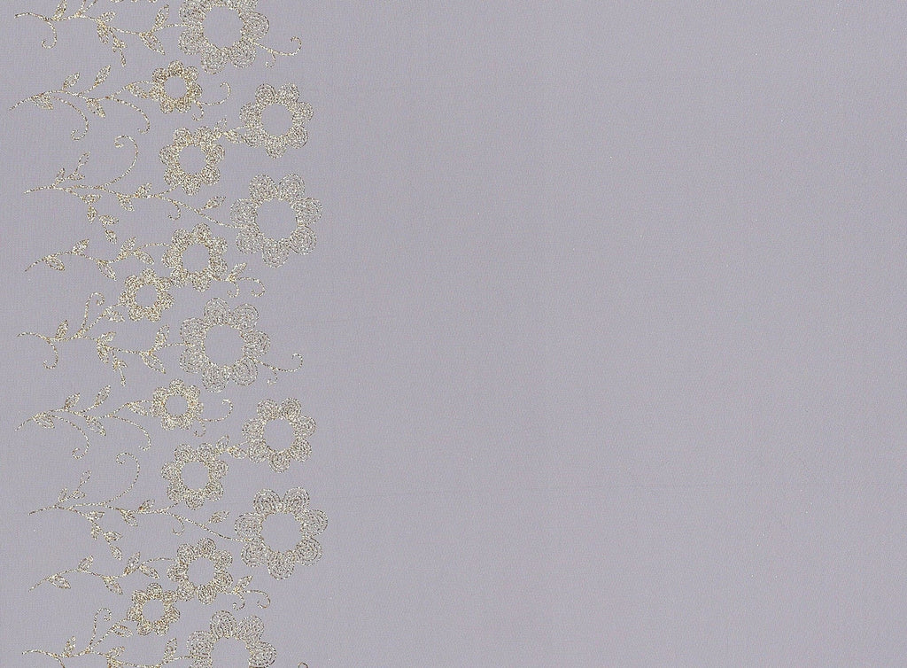 DOUBLE BORDER GLITTER SUNNY DAISY FLOWERS ON TULLE  | 21260-1060  - Zelouf Fabrics