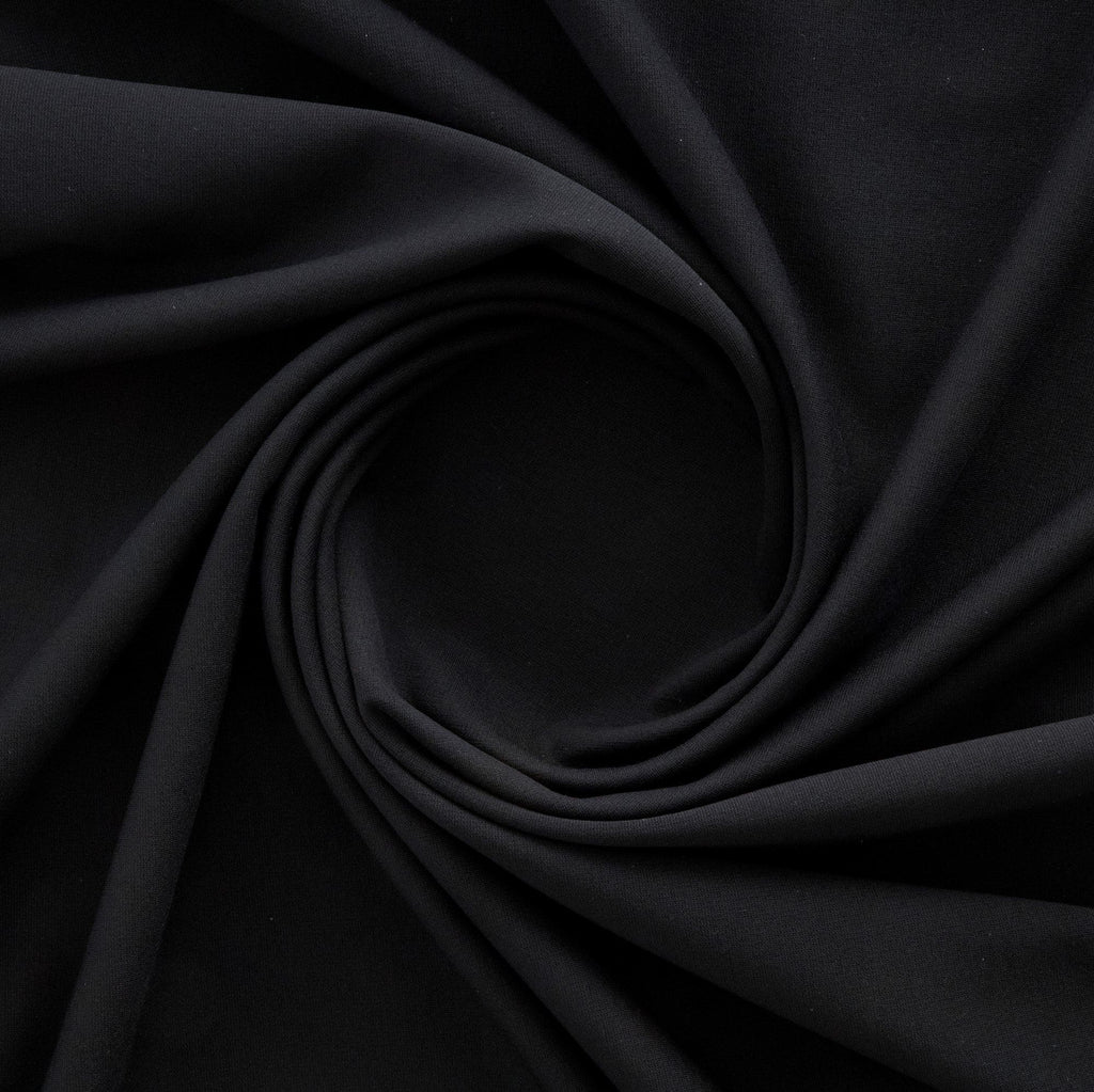 BLACK | 5217-BLACK - RAYON NYLON SPAN PONTE - Zelouf Fabrics