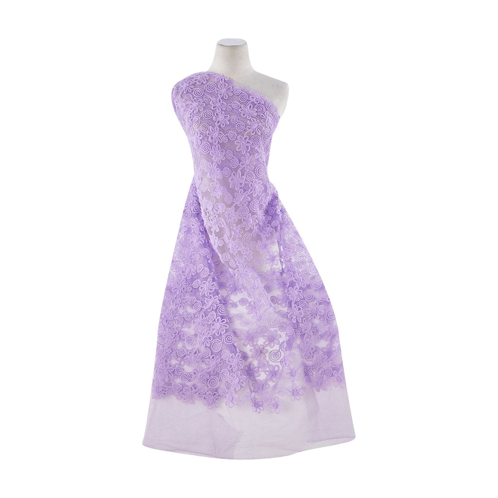 TWIRLY CORD WITH SOUTACHE ON TULLE  | 21325-1060 LILAC - Zelouf Fabrics