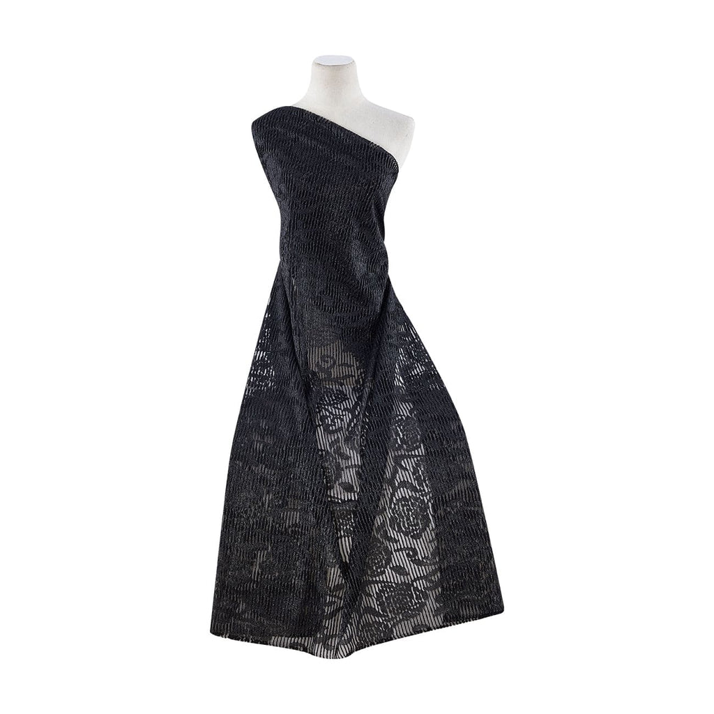 BLACK/SILVER | 21332-2800FOIL - KNIT JACQUARD WITH FOIL - Zelouf Fabrics