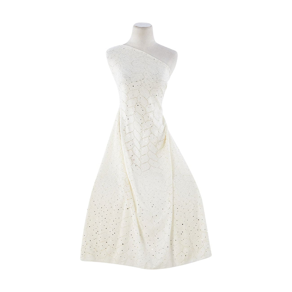 LEAF LACE WITH TRANS  | 21338-TRANS IVORY - Zelouf Fabrics