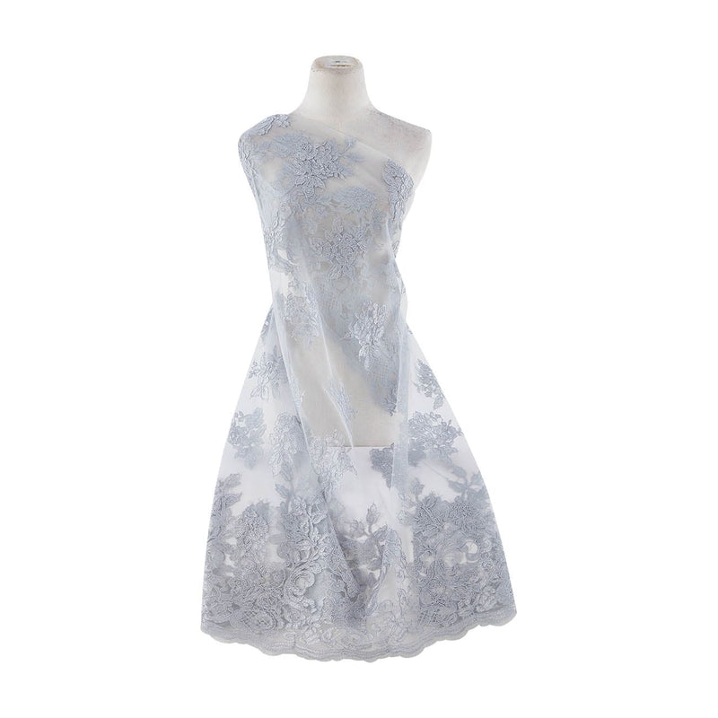 CORD EMB DOUBLE BORDER ON TULLE SCALLOP CUT  | 21348