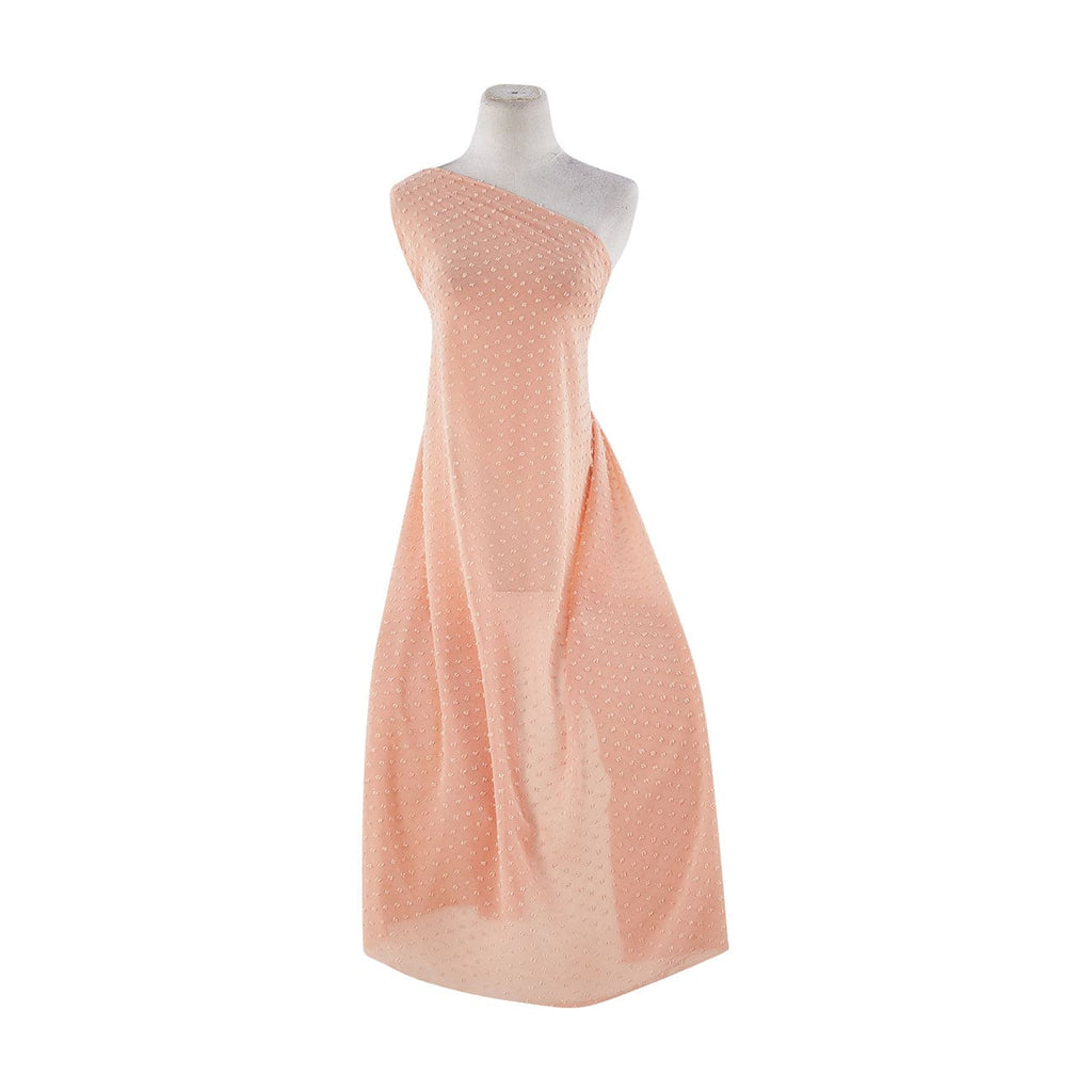PEACH SNOW | 21373-1835 - SWISS DOT ON SHELL SILK CHIFFON - Zelouf Fabrics