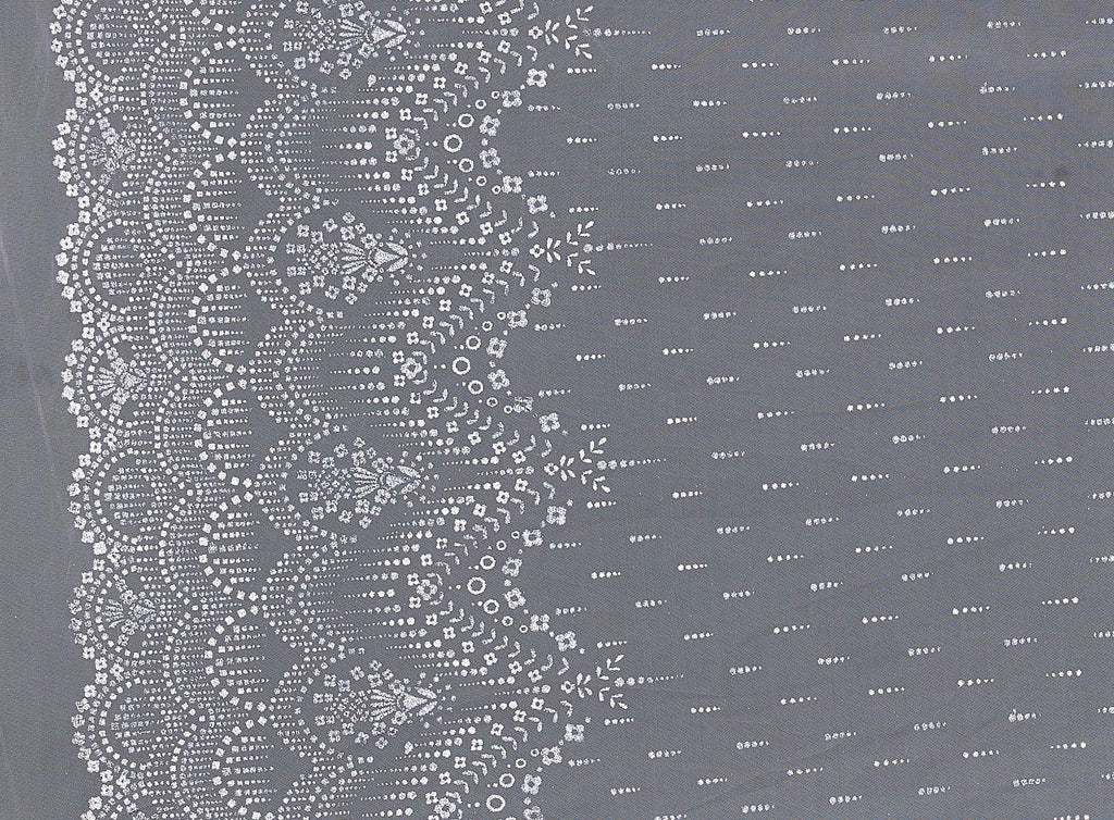 DOUBLE BORDER 2X GLITTER ON TULLE  | 21382-1060  - Zelouf Fabrics