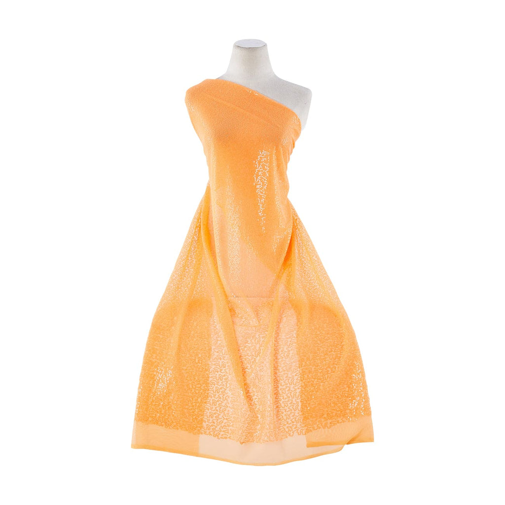 NEON TANG | 21395-1060 - NEON SEQUINS ON TULLE - Zelouf Fabrics