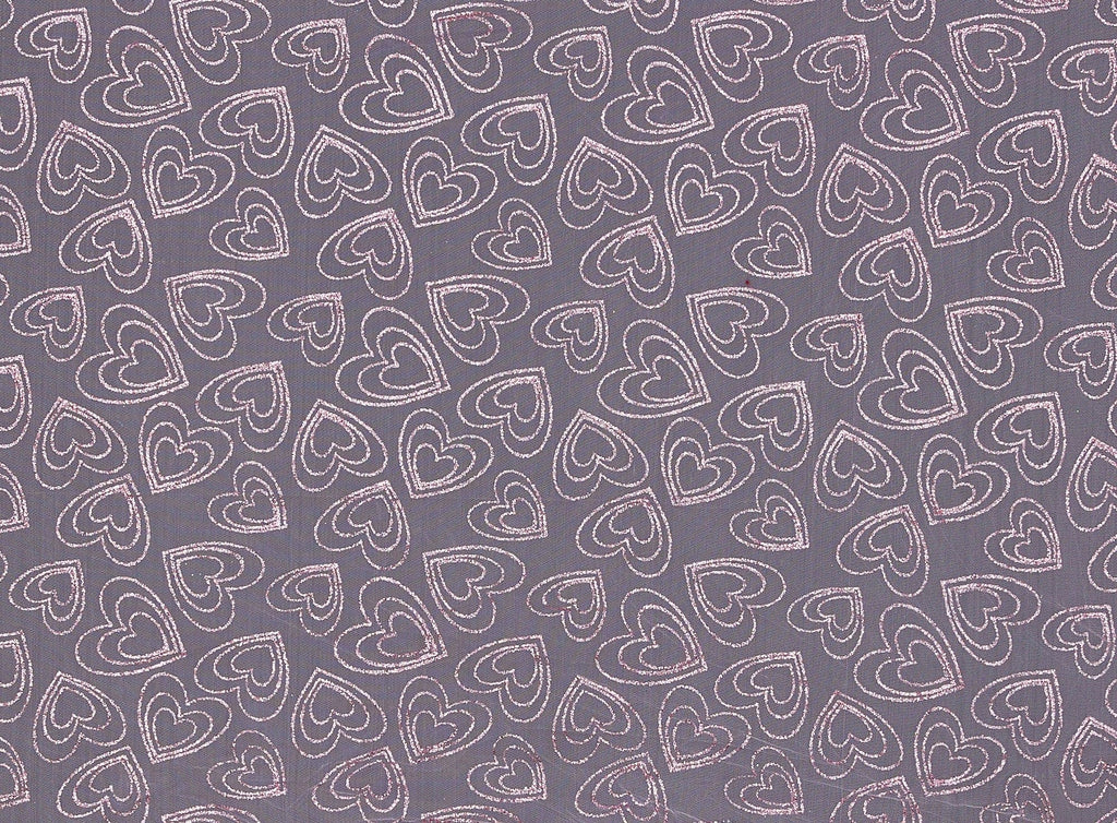 HEART GLITTER ON TULLE  | 21409GLIT-1060  - Zelouf Fabrics