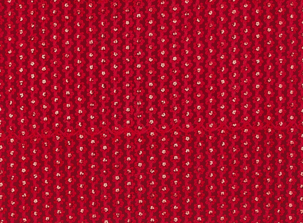 FLOWER SUTASH WITH SHINY SEQUINS ON TULLE  | 21452-1060SHINY  - Zelouf Fabrics
