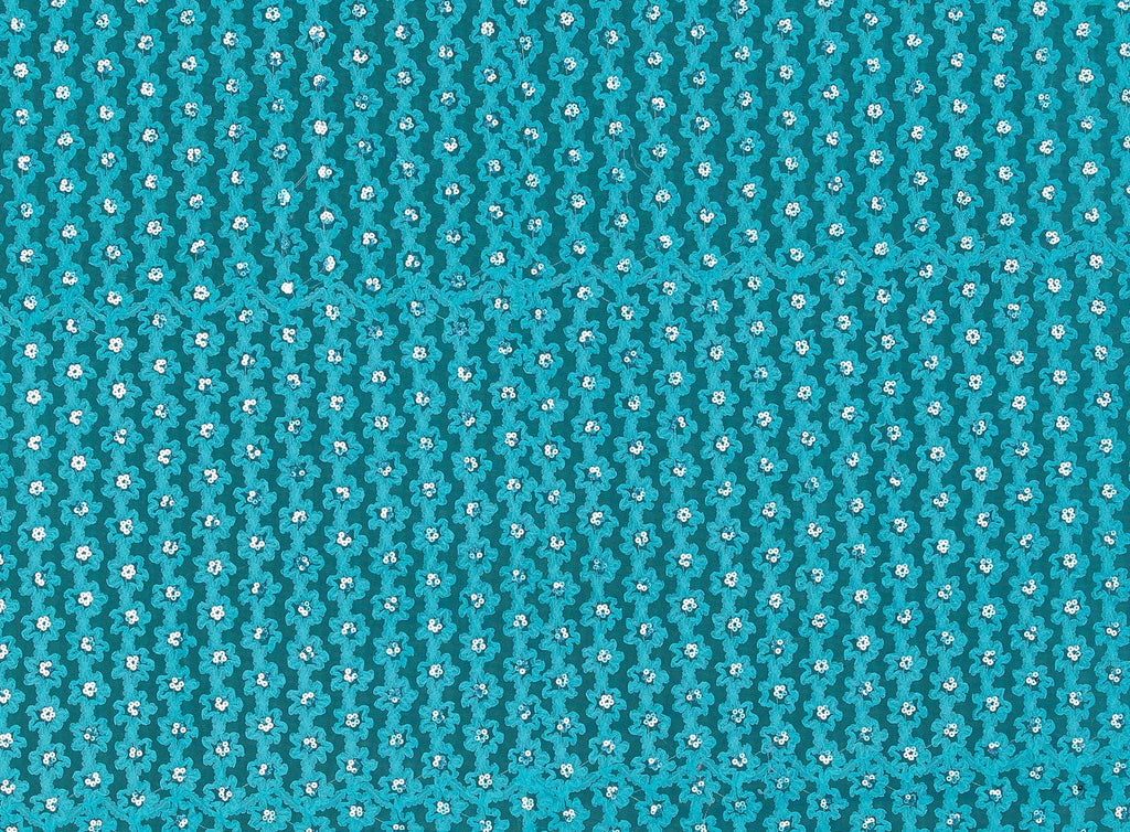 FLOWER SUTASH WITH SHINY SEQUINS ON TULLE  | 21452-1060SHINY  - Zelouf Fabrics