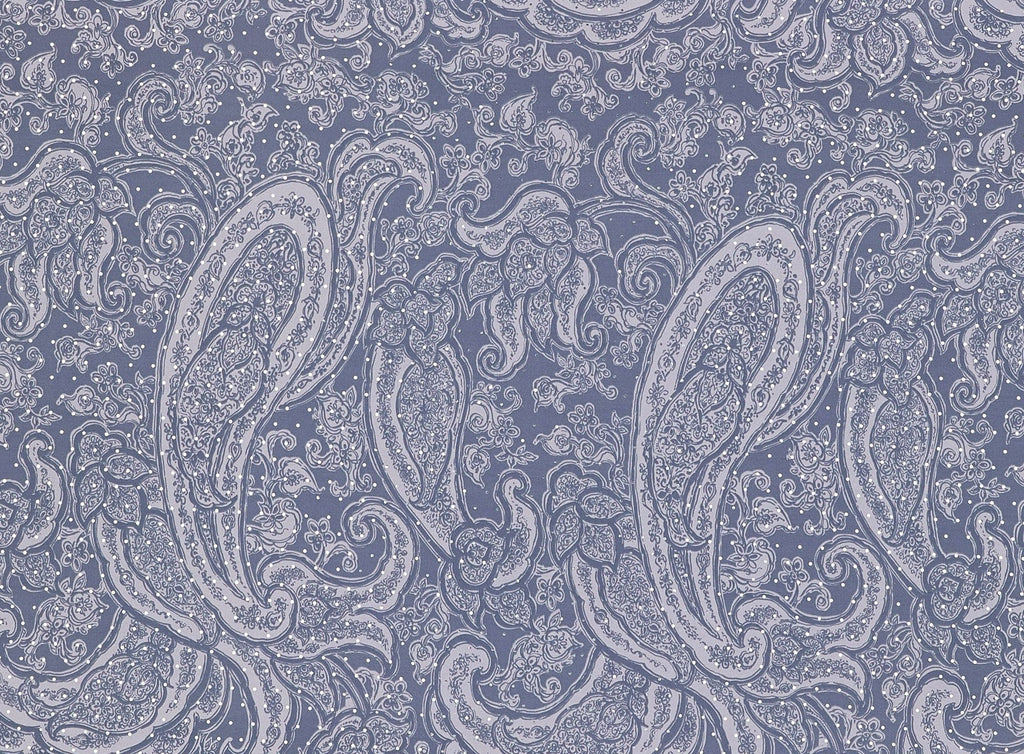 GREY/SILVER | 21457-1181TRAN - HAND SKETCH PASLEY PRINT ON ITY WITH TRANS - Zelouf Fabrics