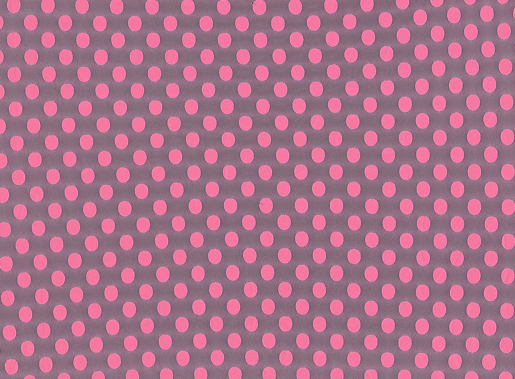 PINK | 21467-1700 - DOT JAQUARD BURNOUT ON TULLE - Zelouf Fabrics
