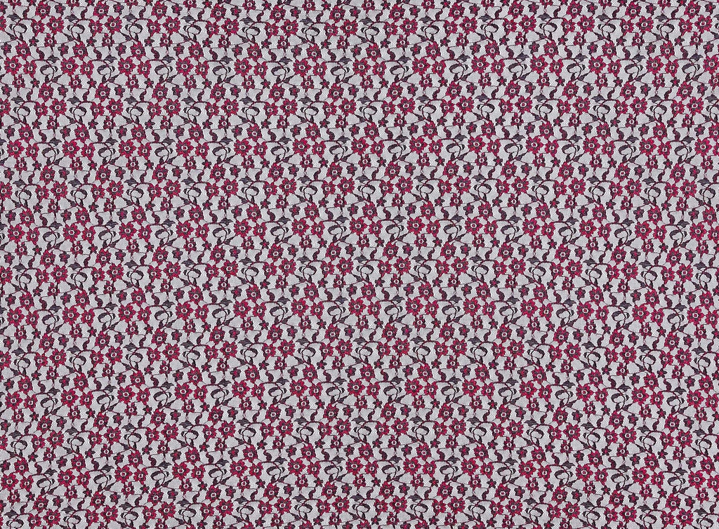 BLACK/CHERRY | 21513 - ROSA STRETCH LACE - Zelouf Fabrics