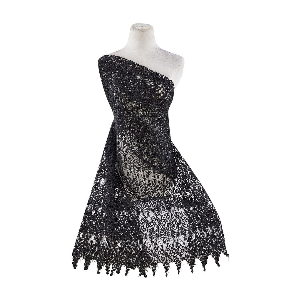 CHEMICAL LACE WITH SEQUINS  | 21515 BLACK - Zelouf Fabrics