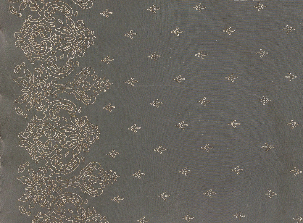 DAMASK BORDER ON TULLE  | 21521-1060  - Zelouf Fabrics