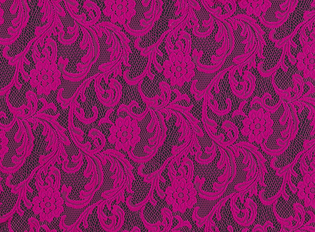 COOL FUSCHIA | 21528 - FRENCH TERRY OPEN JACQUARD LACE - Zelouf Fabrics