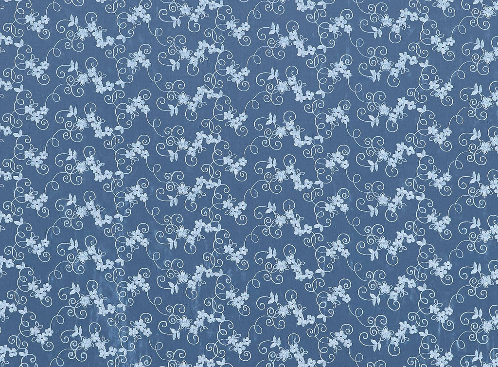 OLIVIA METALLIC EMBROIDERY  LACE ON ORGANZA  | 21542-926  - Zelouf Fabrics