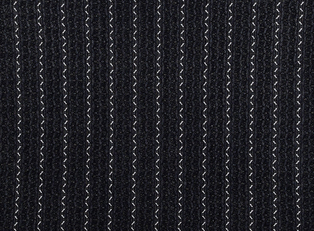 SUMMER BLACK | 21546 - PUCKER STRIPE AND EYELET LACE - Zelouf Fabrics