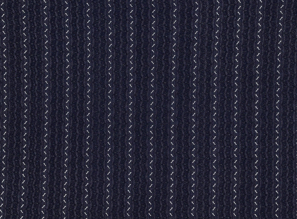 SUMMER NAVY | 21546 - PUCKER STRIPE AND EYELET LACE - Zelouf Fabrics